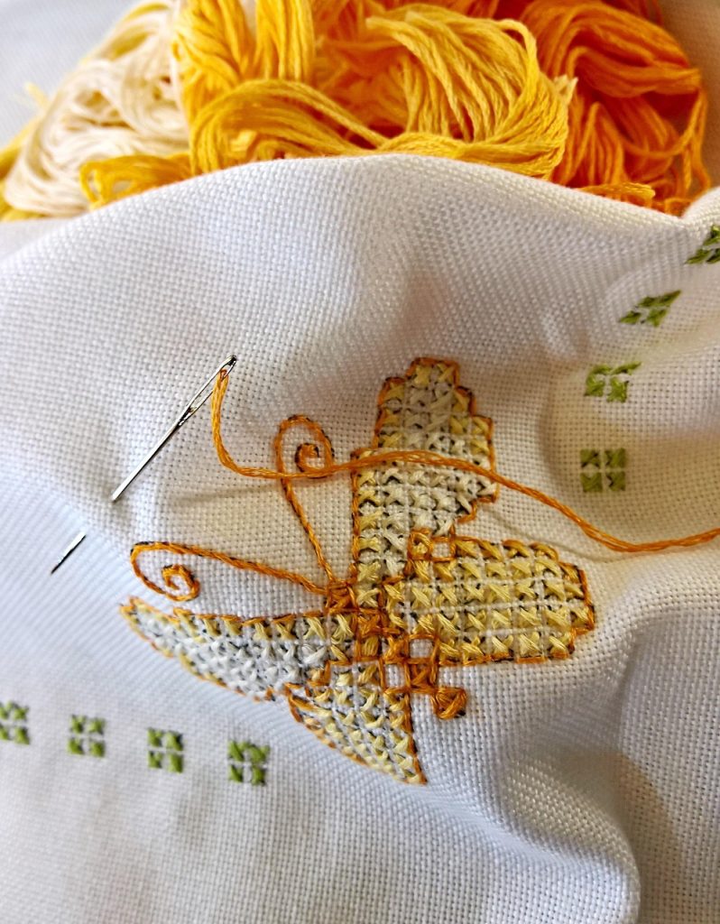 handwork, embroidery, cross stitch embroidery, cotton blanket, embroidery thread, embroidery needle, butterfly pattern, hobby, pastime, embroidery, embroidery, embroidery, embroidery, embroidery